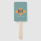 米国デラウェア州旗を持つハンドファンのセット ハンドファン (裏面)