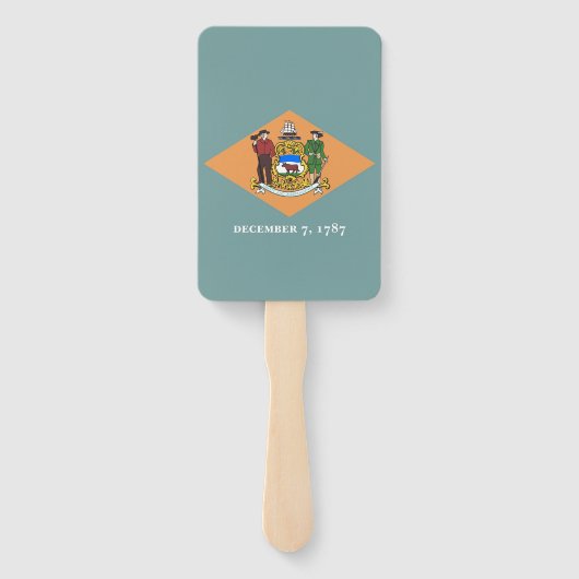 米国デラウェア州旗を持つハンドファンのセット ハンドファン (裏面)