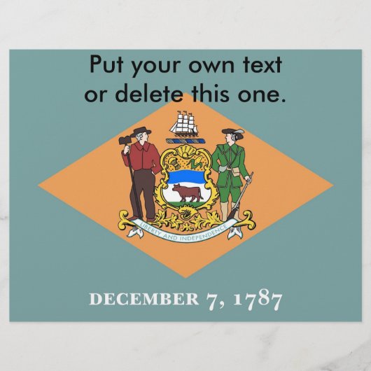 米国デラウェア州旗を持つフライヤー チラシ (正面)