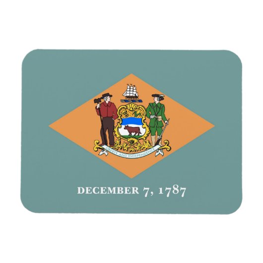 米国デラウェア州旗を持つ愛国的なフレキシブル磁石 マグネット (横)