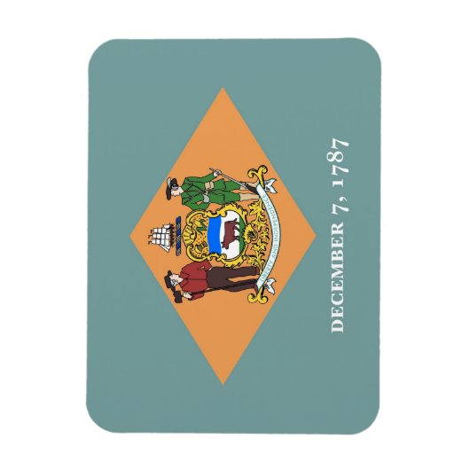 米国デラウェア州旗を持つ愛国的なフレキシブル磁石 マグネット (縦)