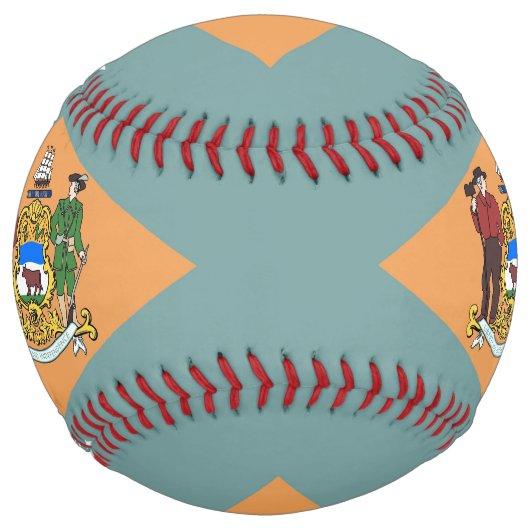 米国デラウェア州旗を持つ愛国的ソフトボール ソフトボール (正面)