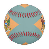 米国デラウェア州旗を持つ愛国野球 野球ボール (裏面)