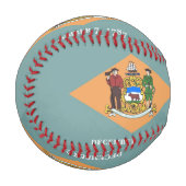 米国デラウェア州旗を持つ愛国野球 野球ボール (正面左)