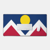 米国デンバー州旗の付いたデスクマット デスクマット (キーボード&マウス)