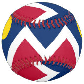 米国デンバー州旗を持つ愛国的なソフトボール ソフトボール (裏面)