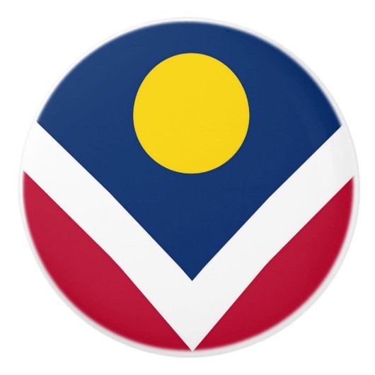 米国デンバー市の旗とセラミックノブの引っ張り セラミックノブ (正面)