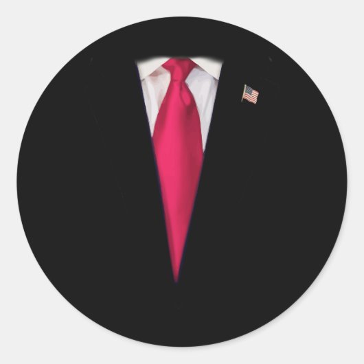 米国トランプ大統領スーツ簡単ハロウィーンの衣装 ラウンドシール (正面)
