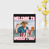 米国トランプ湾メキシおもしろいコ湾 カード (黄色い花)