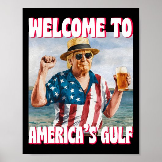 米国トランプ湾メキシおもしろいコ湾 ポスター (正面)