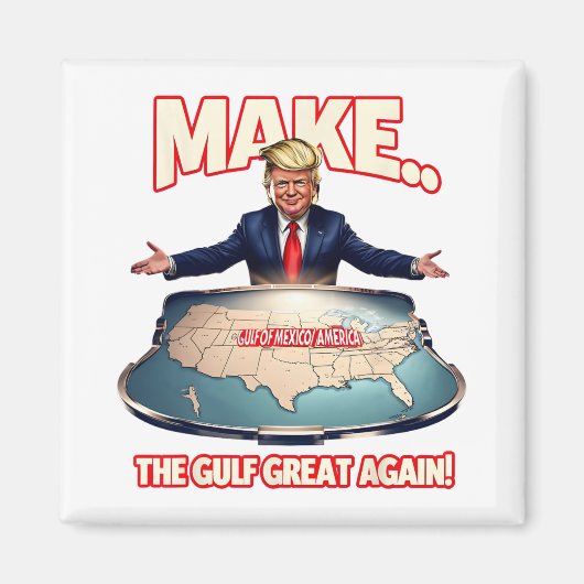 米国トランプ湾メキシおもしろいコ湾 マグネット (正面)