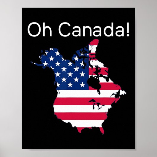 米国トランプ2025おもしろいのOh Canada Shirt Map 2 ポスター (正面)