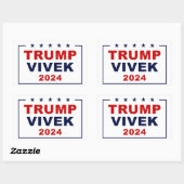 米国トランプVivek 2024 長方形シール (シート)