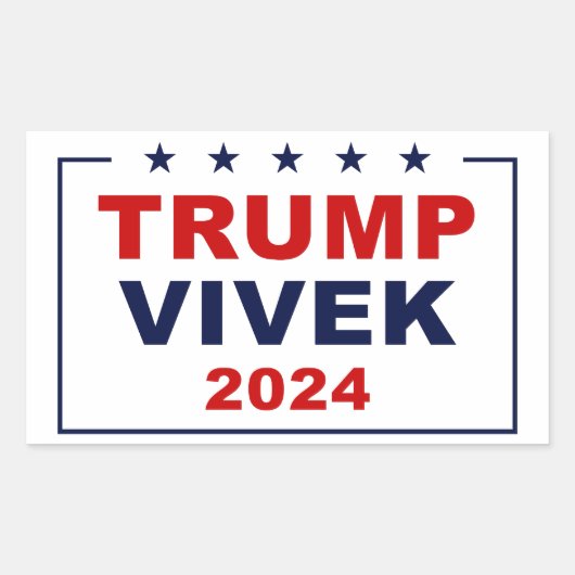 米国トランプVivek 2024 長方形シール (正面)