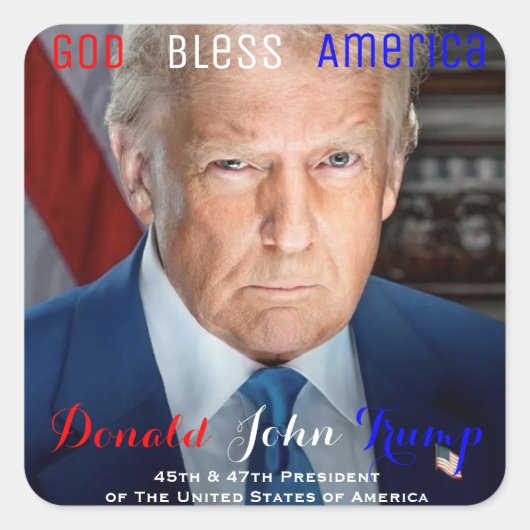 米国ドナルド・トランプの第45および第47代大統領 スクエアシール (正面)