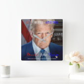 米国ドナルド・トランプの第45および第47代大統領 スクエア壁時計 (ホーム)