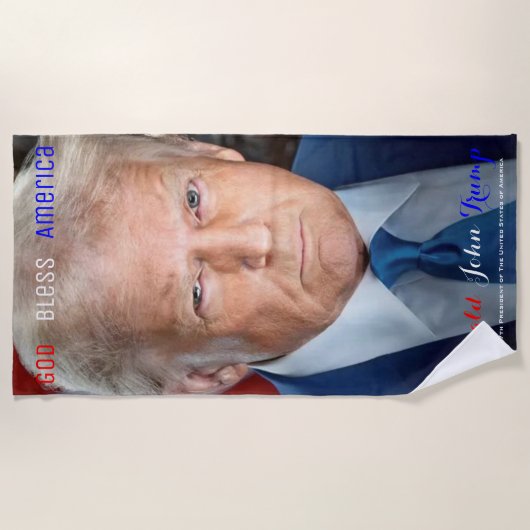 米国ドナルド・トランプの第45および第47代大統領 ビーチタオル (正面)