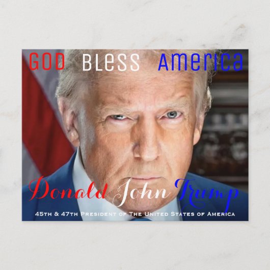 米国ドナルド・トランプの第45および第47代大統領 ポストカード (正面)