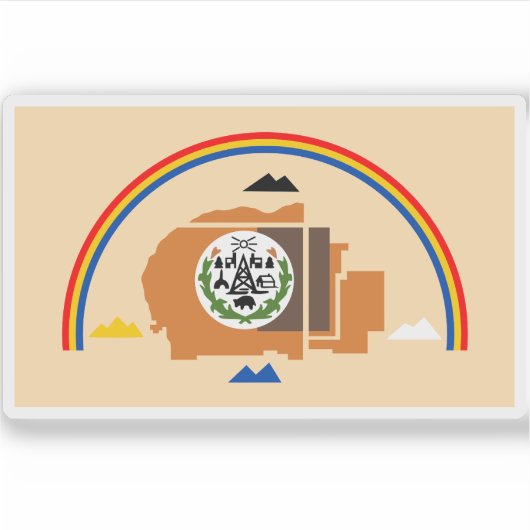 米国ナバホ州旗 シール (正面)