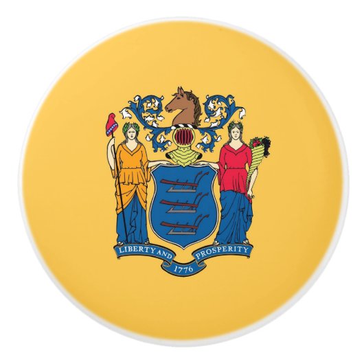 米国ニュージャージー州旗とセラミックノブの引っ張り セラミックノブ (正面)