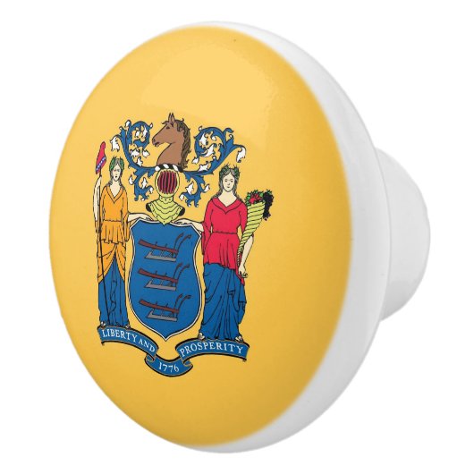 米国ニュージャージー州旗とセラミックノブの引っ張り セラミックノブ (右)