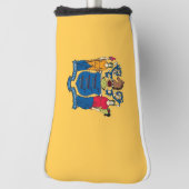 米国ニュージャージー州旗を持つゴルフパターカバー ゴルフヘッドカバー (回転90)