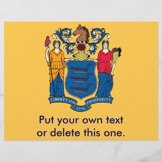 米国ニュージャージー州旗を持つフライヤー チラシ (正面)