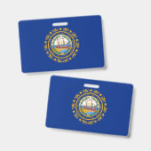 米国ニューハンプシャー州州の旗と名前バッジ バッジ (Front & Back)
