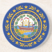 米国ニューハンプシャー州旗を持つコースター コースター (正面)