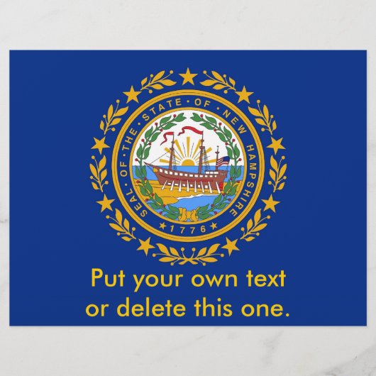 米国ニューハンプシャー州旗を持つフライヤー チラシ (正面)