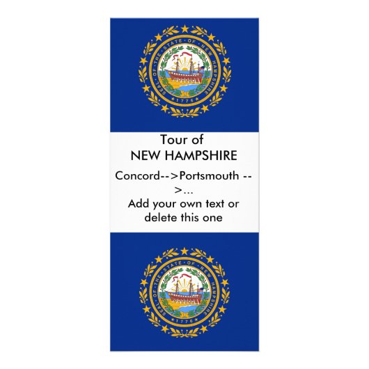 米国ニューハンプシャー州旗を持つラックカード ラックカード (正面)