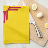 米国ニューメキシコ州旗を持つキッチンタオル キッチンタオル (四つ折り)