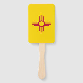 米国ニューメキシコ州旗を持つハンドファンのセット ハンドファン