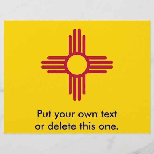 米国ニューメキシコ州旗を持つフライヤー チラシ (正面)