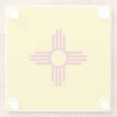 米国ニューメキシコ州旗ガラスのコースター ガラスコースター (裏面)