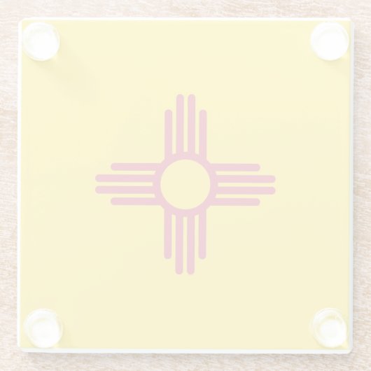 米国ニューメキシコ州旗ガラスのコースター ガラスコースター (裏面)