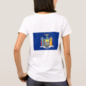 米国ニューヨークの女子フリースジップジョガー国旗 Tシャツ (裏面)