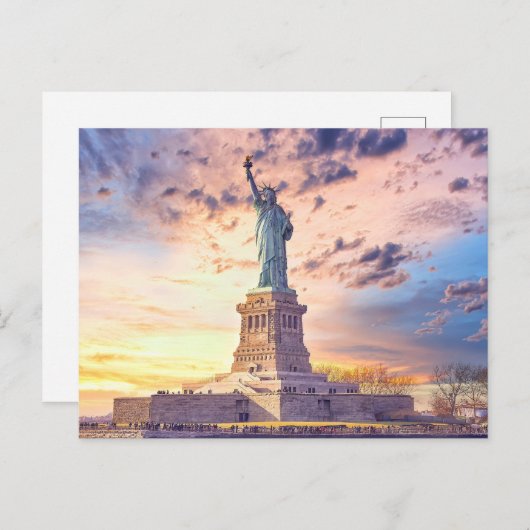 米国ニューヨークの自由の女神 ポストカード (正面/裏面)