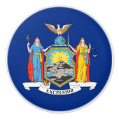 米国ニューヨーク州旗とセラミックノブの引っ張り セラミックノブ (正面)