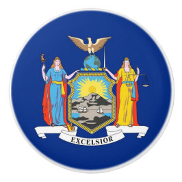 米国ニューヨーク州旗とセラミックノブの引っ張り セラミックノブ