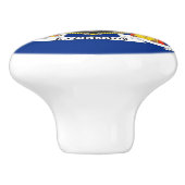 米国ニューヨーク州旗とセラミックノブの引っ張り セラミックノブ (側面)