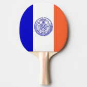 米国ニューヨーク州旗と卓球ラケット 卓球ラケット (正面)