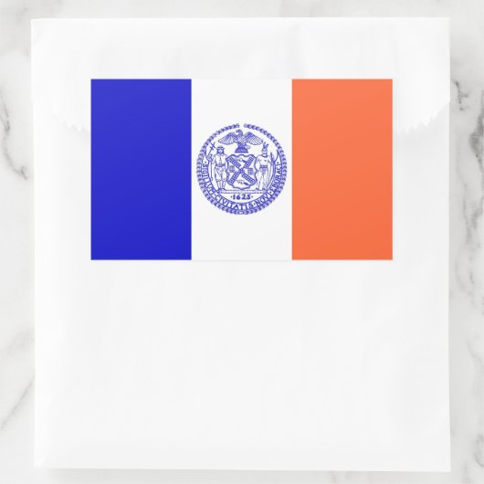 米国ニューヨーク州旗の付いた四角形のシール 長方形シール (バッグ)