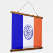 米国ニューヨーク州旗を持つウォールタペストリー 吊り下げ型タペストリー (傾斜あり)