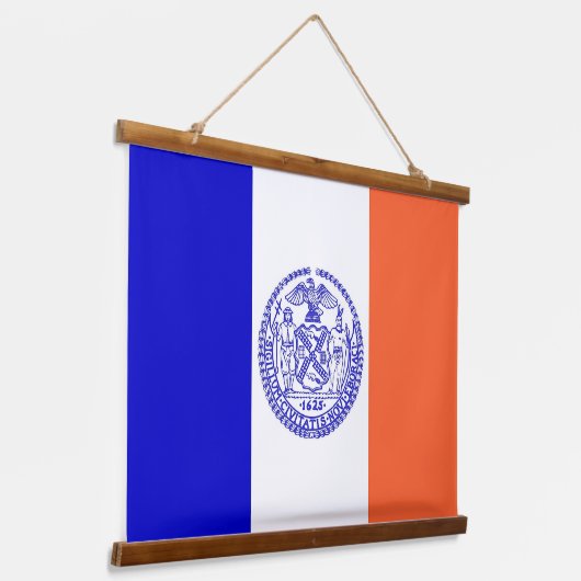 米国ニューヨーク州旗を持つウォールタペストリー 吊り下げ型タペストリー (傾斜あり)