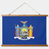 米国ニューヨーク州旗を持つウォールタペストリー 吊り下げ型タペストリー (正面)