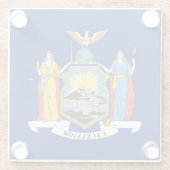 米国ニューヨーク州旗を持つガラスコースター ガラスコースター (裏面)