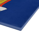 米国ニューヨーク州旗を持つガラス板 カッティングボード (角)