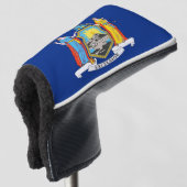 米国ニューヨーク州旗を持つゴルフパターカバー ゴルフヘッドカバー (3/4 正面)