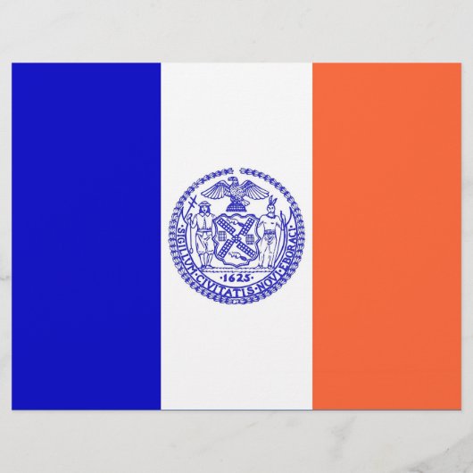 米国ニューヨーク州旗を持つチラシ チラシ (裏面)